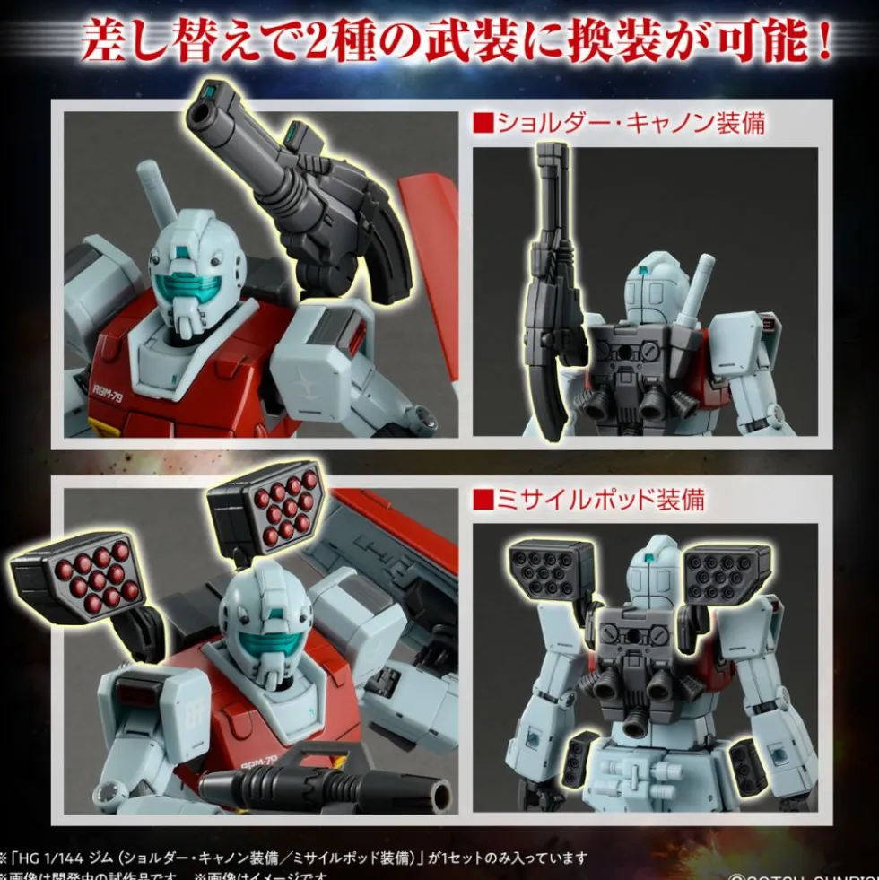 HG 1/144 GM (SHOULDER CANNON/ MISSILE POD EQUIPMENT)