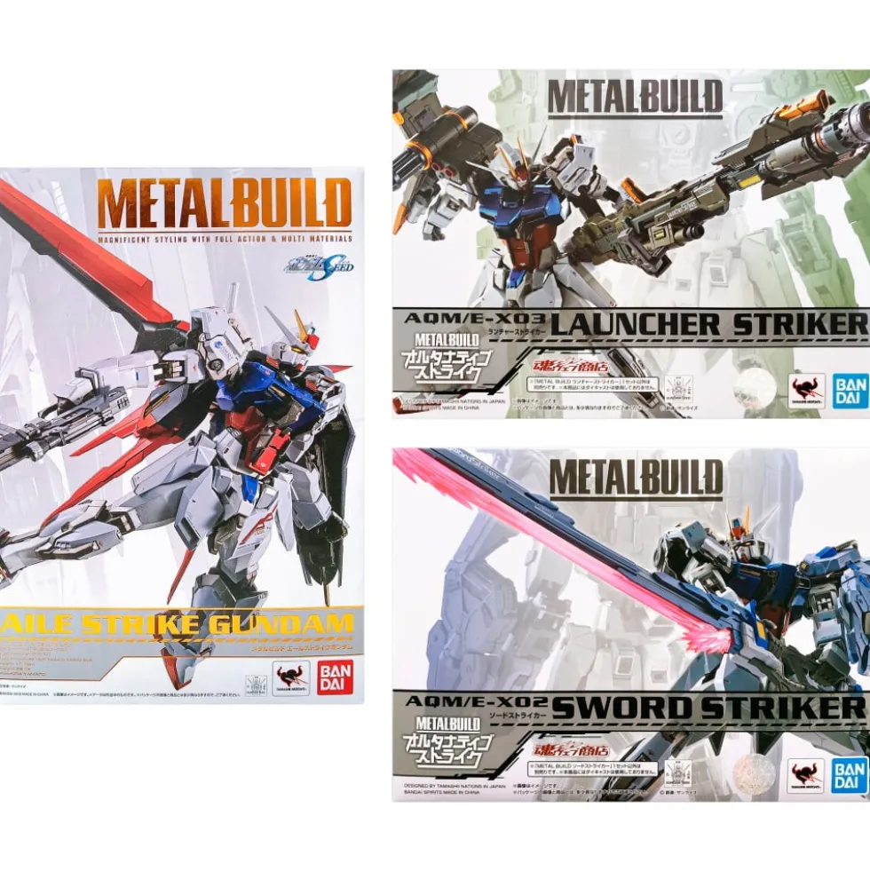 LOT DE METAL BUILD : Aile Strike Gundam + Sword Striker + Launcher Striker
