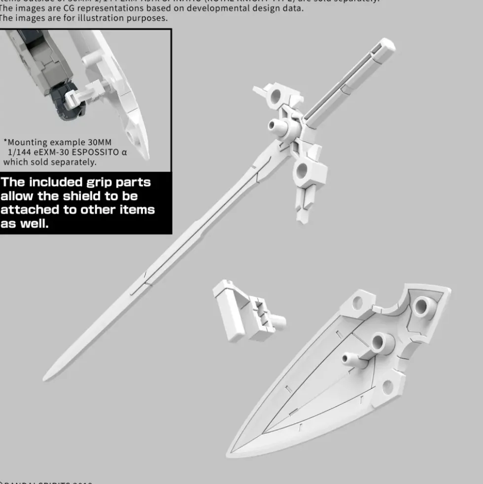 30MM 1/144 EXM-A9KR SPINATIO (ROYAL KNIGHT TYPE)