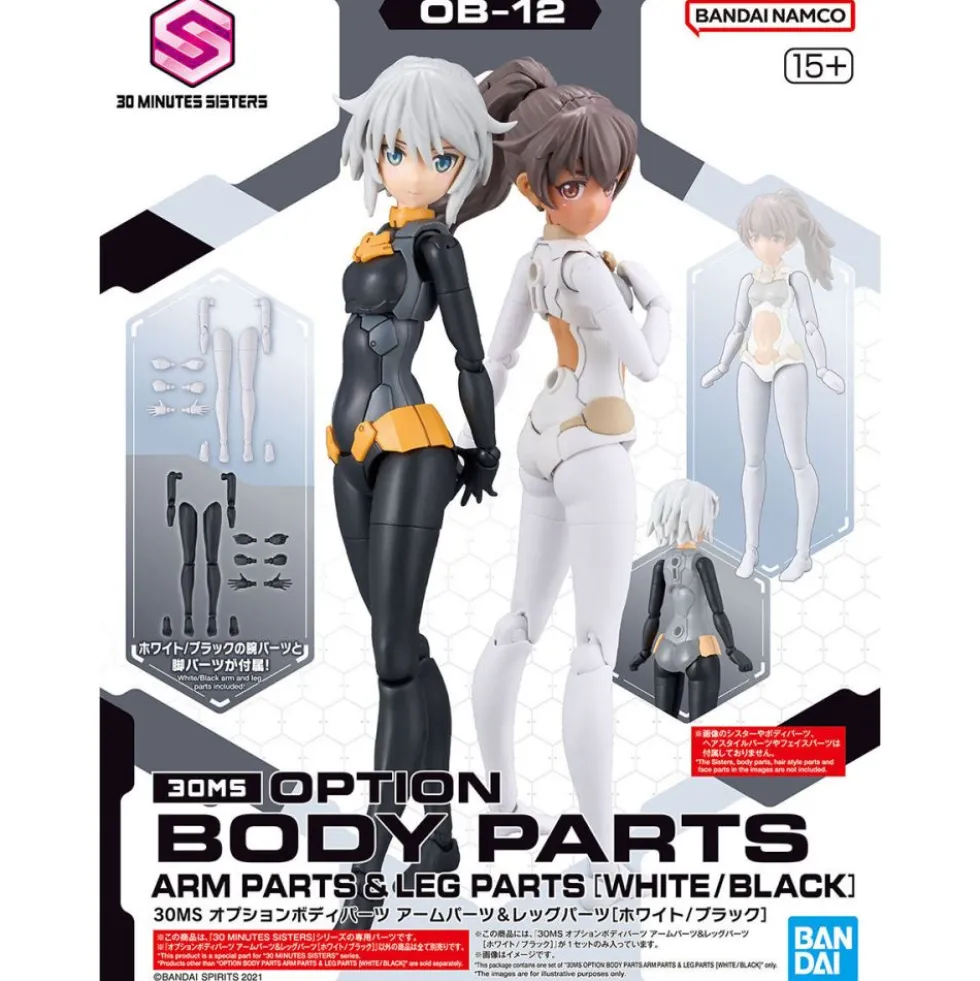 30MS OPTION BODY PARTS ARM & LEG PARTS (WHITE/BLACK)